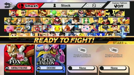 DU Smash 4 Matches - MrKitsune(Fox, Lucario) vs  Doom(Captain Falcon, Toon Link)- friendlies