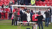 Louis Tomlinson & Liam Payne during the Penalty Shooting 19.04.15 - Rovers Legends