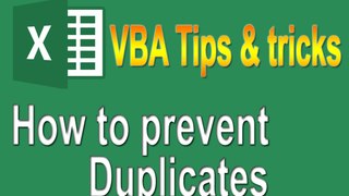 How to Avoid Duplicate Entries in Excel Worksheet While Transferring Data from UserForm