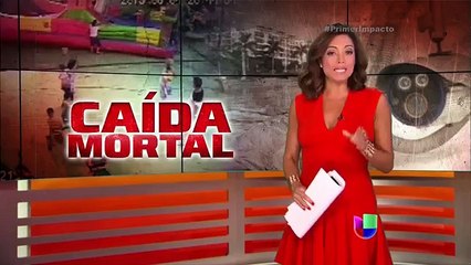 Mira cómo una niña sale volando junto con un castillo inflable
