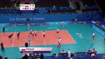 Match Point in the fifth set between Poland and France | Volleyball | Baku 2015 European Games