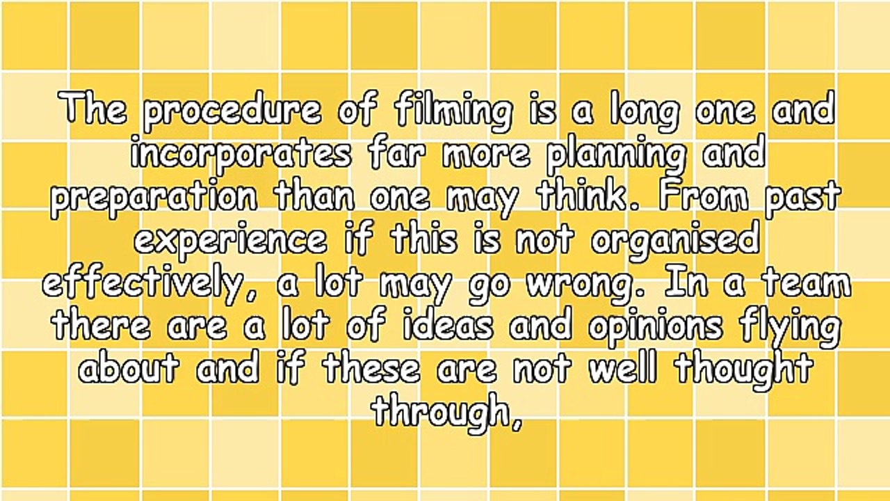 Pre Production Advice