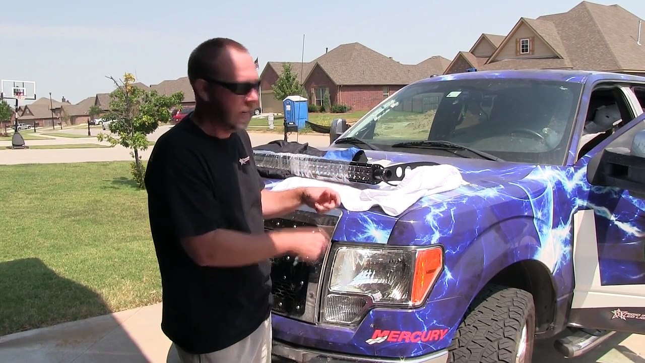 50 inch Rigid Industries E-Series LED Light Bar Install Video on A Ford 150.