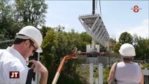 Eco-quartier des Passerelles: 1ère passerelle posée (Savoie)