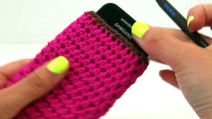 Чехол для смартфона из пряжи вяжем крючком