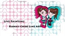 Speed drawing - Live painting: ~Kawaii Chibi lineart~