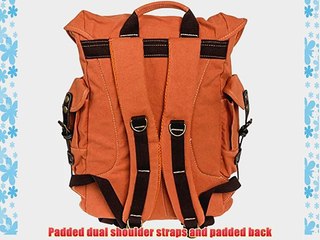 Eurosport Mens Canvas Military Style WWII Backpack Bag (Orange)