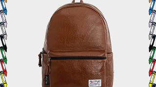 HotStyle SHAWN Synthetic Leather Casual Daypack Backpack (16L) Fits 14-inch Laptop H171 (brown)
