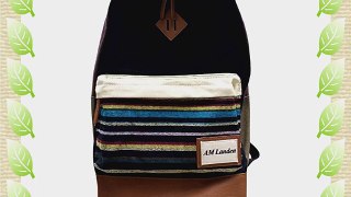 AM Landen? Light Weight Canvas Backpack School Bag(Laptop Black)