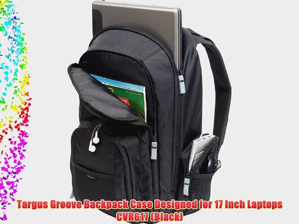 Targus Groove Backpack Case Designed for 17 Inch Laptops CVR617 (Black)