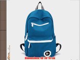 Ibagbar Men's Vintage Cotton Canvas Shoulder Hiking Student Laptop Backpack Blue