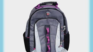 SwissGear? Skyscraper 16 Padded Laptop Backpack/School Travel Bag (Grey/Magenta)