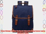 Kenox Vintage College Backpack School Bookbag Canvas Laptop Backpack (Blue)
