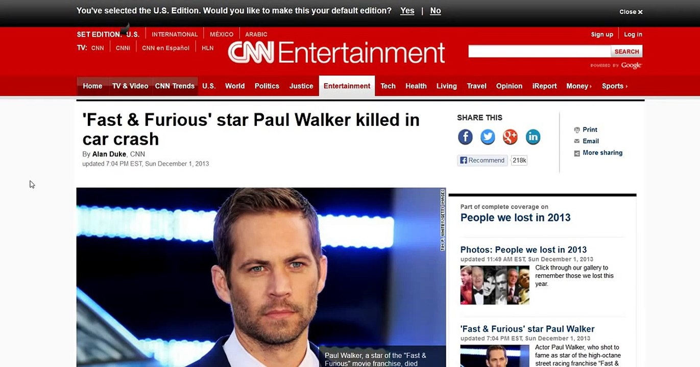 Paul Walker Murdered by the Illuminati According to Countless Conspiracy Theorists