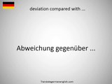 How to say deviation compared with ... in German | German Words