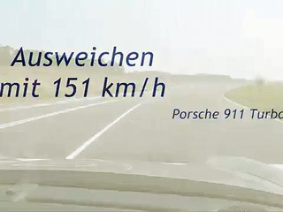 Ausweichen und Vollbremsung mit 151km/h Porsche 911 Turbo Boxberg 04.04.2009 Perfektionstraining