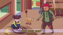 How many eggs (The Goose with the Golden Eggs)  -   English for Kids, people