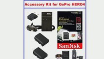 Accessory Kit for GoPro HERO4 Camcorder, Includes: SanDisk 32GB SDHC Extreme MicroSD Memory Car