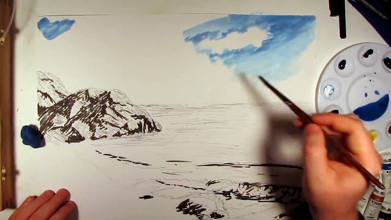 How To Paint a Realistic Watercolor Beach Scene