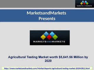 Agricultural Testing Market by Sample, Application Type & Region 2020