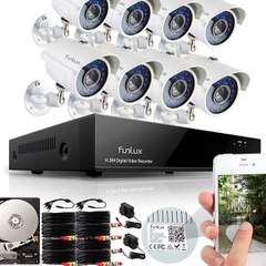 Review Funlux Outdoor Surveillance Camera System QR Code Easy Setup