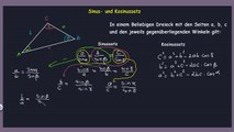 Sinus- und Kosinussatz Formeln und Beispiele