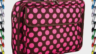 World Traveler Polka Dot 17-inch Laptop Bag Brown and Pink