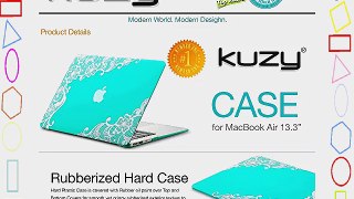 Kuzy - AIR 13-inch Lace TEAL Hot BLUE Rubberized Hard Case for MacBook Air 13.3 (A1466