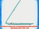 Kuzy - AIR 13-inch TEAL / Turquoise Hot Blue Leather Hard Case Cover for Apple MacBook Air