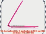Kuzy - AIR 13-inch Neon HOT PINK Leather Hard Case Cover for Apple MacBook Air 13.3 (Models:
