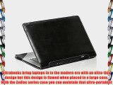 Navitech Black Real Leather Folio Case Cover Sleeve For The Asus Zenbook UX305