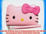 Hello Kitty 3D Wallet Case for Samsung Galaxy Note 3 3G-24K Gold Electromagnetic Waves Shield