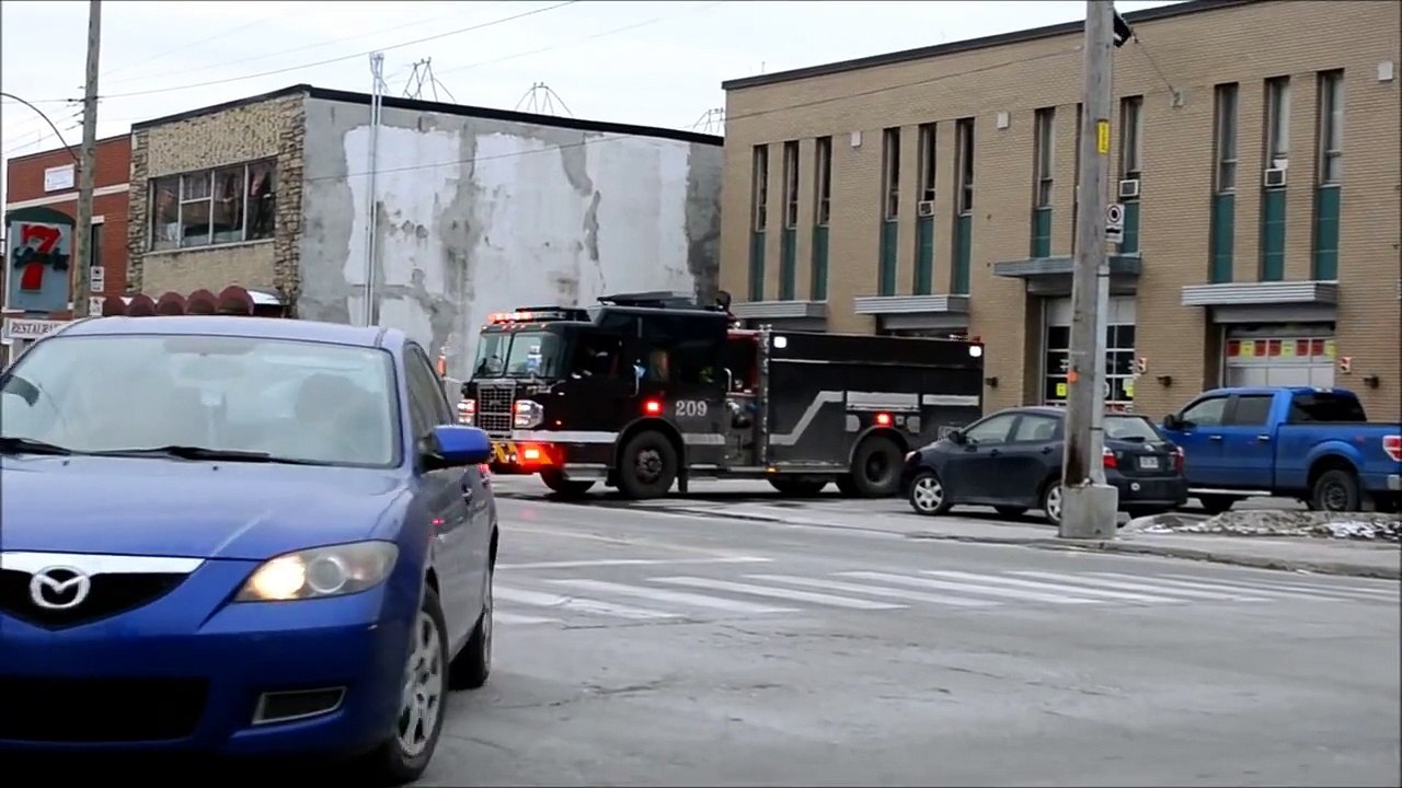 BLACK MONTREAL FIRE TRUCKS RESPONDING