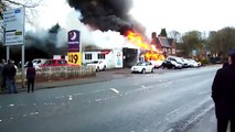 Fire at Chorley garage next to Yarrow bridge pub.