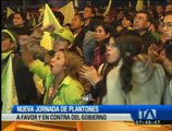 Nueva jornada de plantones a favor y en contra del Gobierno se vivió en Quito