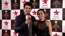 Amruta and Himanshu at Star Parivaar Awards red carpet