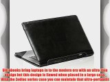 Navitech Black Real Leather Folio Case Cover Sleeve For The Asus Transformerbook T300FA 12.5