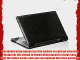Navitech Black Real Leather Folio Case Cover Sleeve For The Lenovo ThinkPad X1 Carbon 14