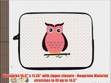 15 inch Rikki KnightTM Pink and Brown Deco Owl Design Laptop Sleeve