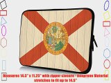 15 inch Rikki KnightTM Florida Flag on Distressed Wood Design Laptop Sleeve