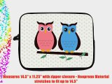 15 inch Rikki KnightTM Owl Love You Deco Owl Design Laptop Sleeve