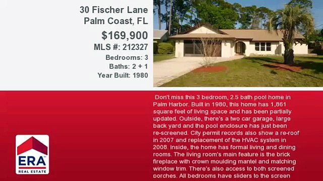 30 Fischer Lane Palm Coast, Florida 32137 MLS# 212327