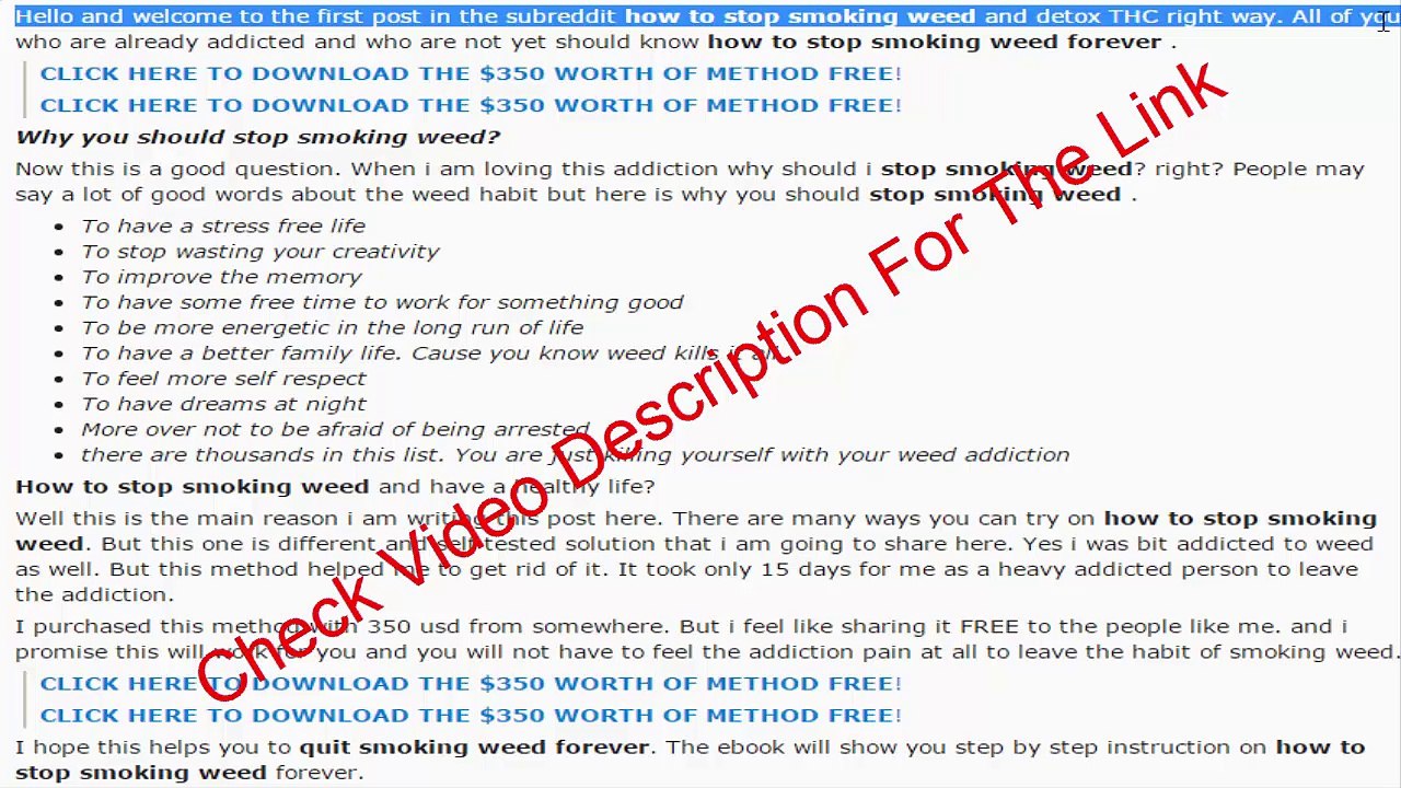 How to stop smoking weed and detox the effect naturally