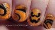 Easy Halloween Pumpkin Water Marble Nail Art | ArcadiaNailArt | Easy Nail Art