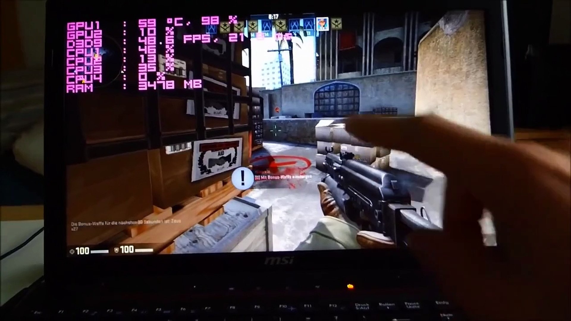 ⁣MSI GP60 2PE Leopard Gaming Laptop im CS:GO Test [HD+]