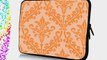 17 inch Rikki KnightTM Light Orange Color Damask Design Laptop Sleeve