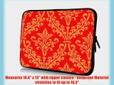 17 inch Rikki KnightTM Red Color Damask Design Laptop Sleeve