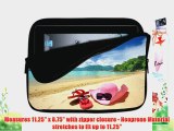 10 inch Rikki KnightTM Pink Sunhat Flip-flops On Sandy Beach Design Laptop sleeve - Ideal for
