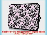 17 inch Rikki KnightTM Shabby Chic Black on Pink Damask Design Laptop Sleeve