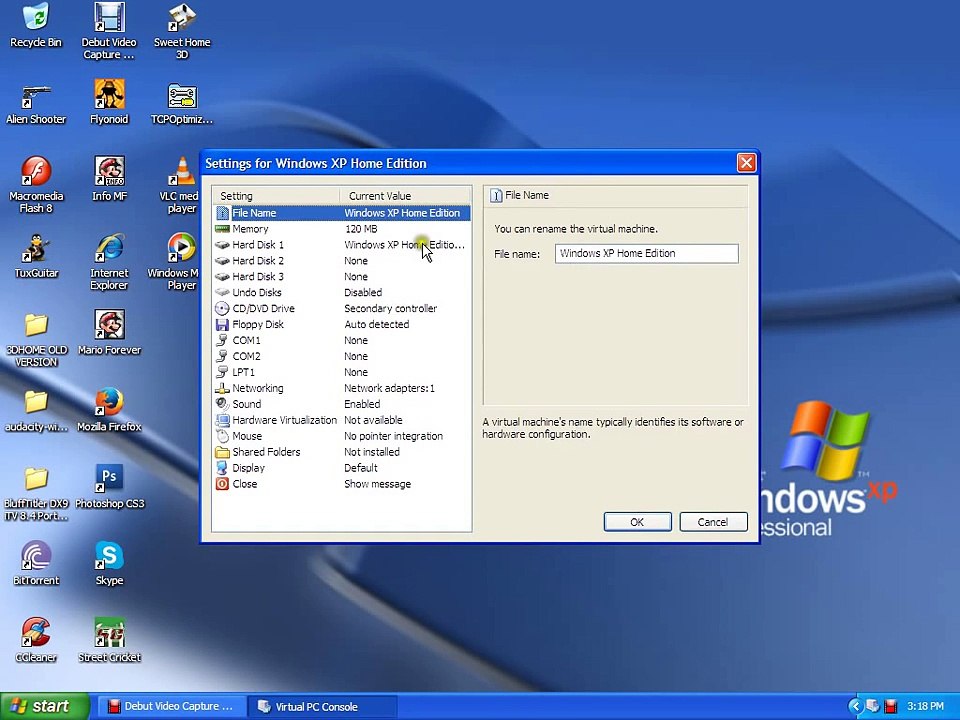 Windows XP Home Edition on just 32 MB of RAM